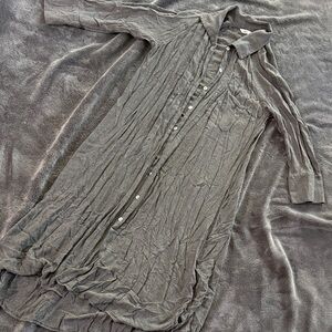 Zara Charcoal Button-Up Shirt Dress